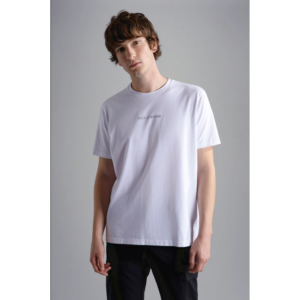 PAUL & SHARK Witte Katoenen Jersey T-shirt Regular Fit White Heren