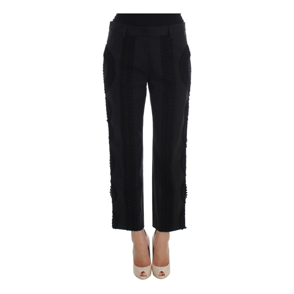 Dolce & Gabbana Women's Black Straight Trousers,, Torero Capris Trousers Small