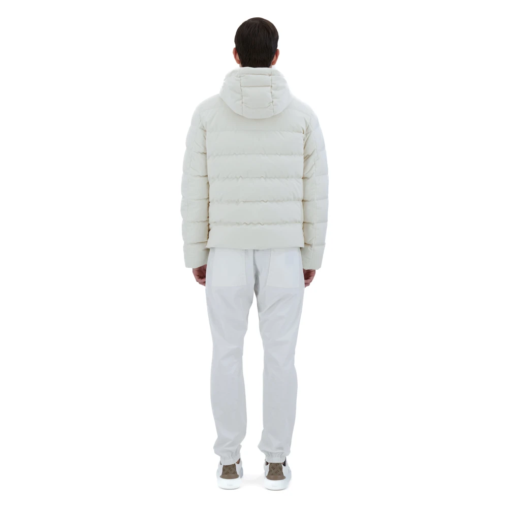 Herno Witte Fluwelen Bomberjack White Heren