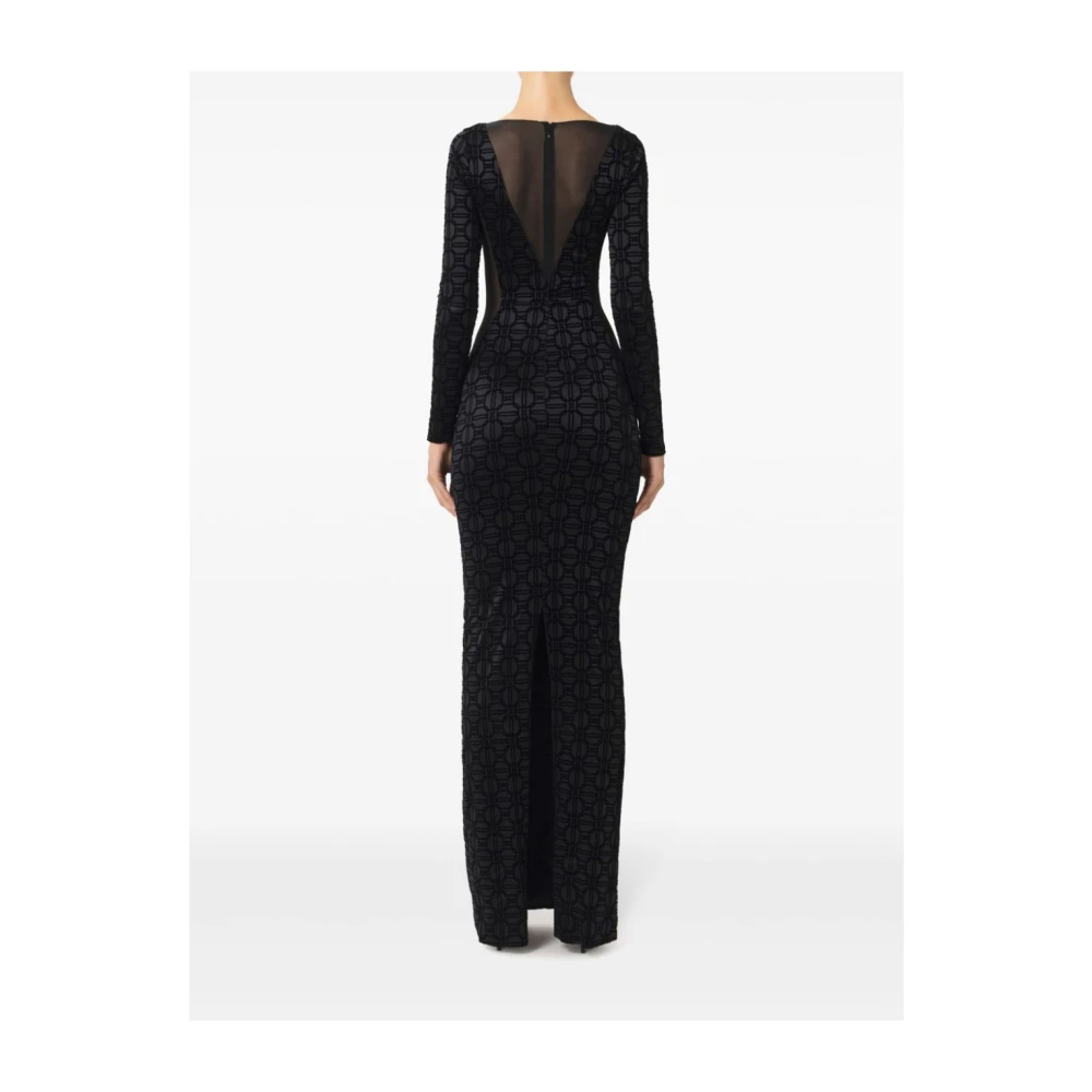 Elisabetta Franchi Zwarte Jurk Aw24 Damesmode Black Dames