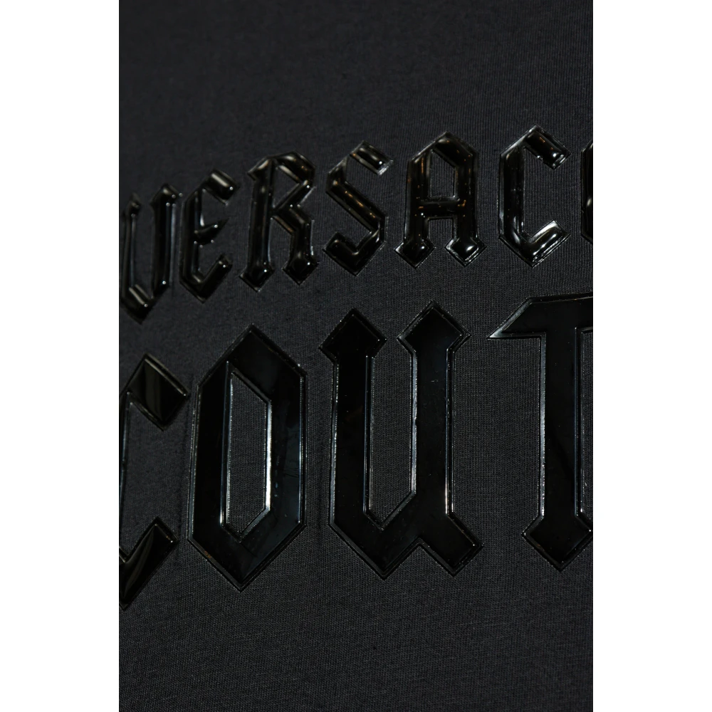 Versace Jeans Couture T-shirt met bedrukt logo Black Heren