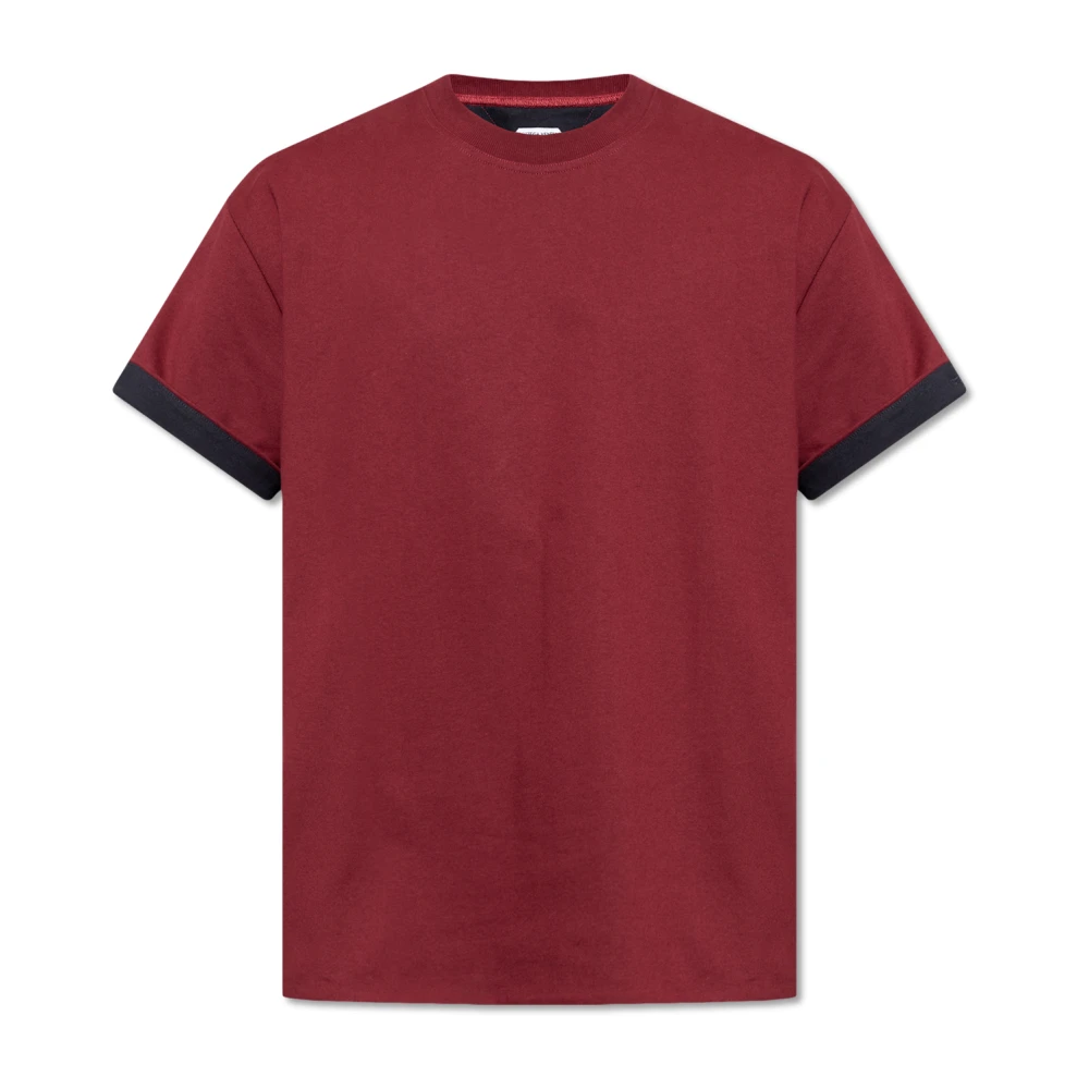 Bottega Veneta Tweelaagse katoenen T-shirt Red Heren