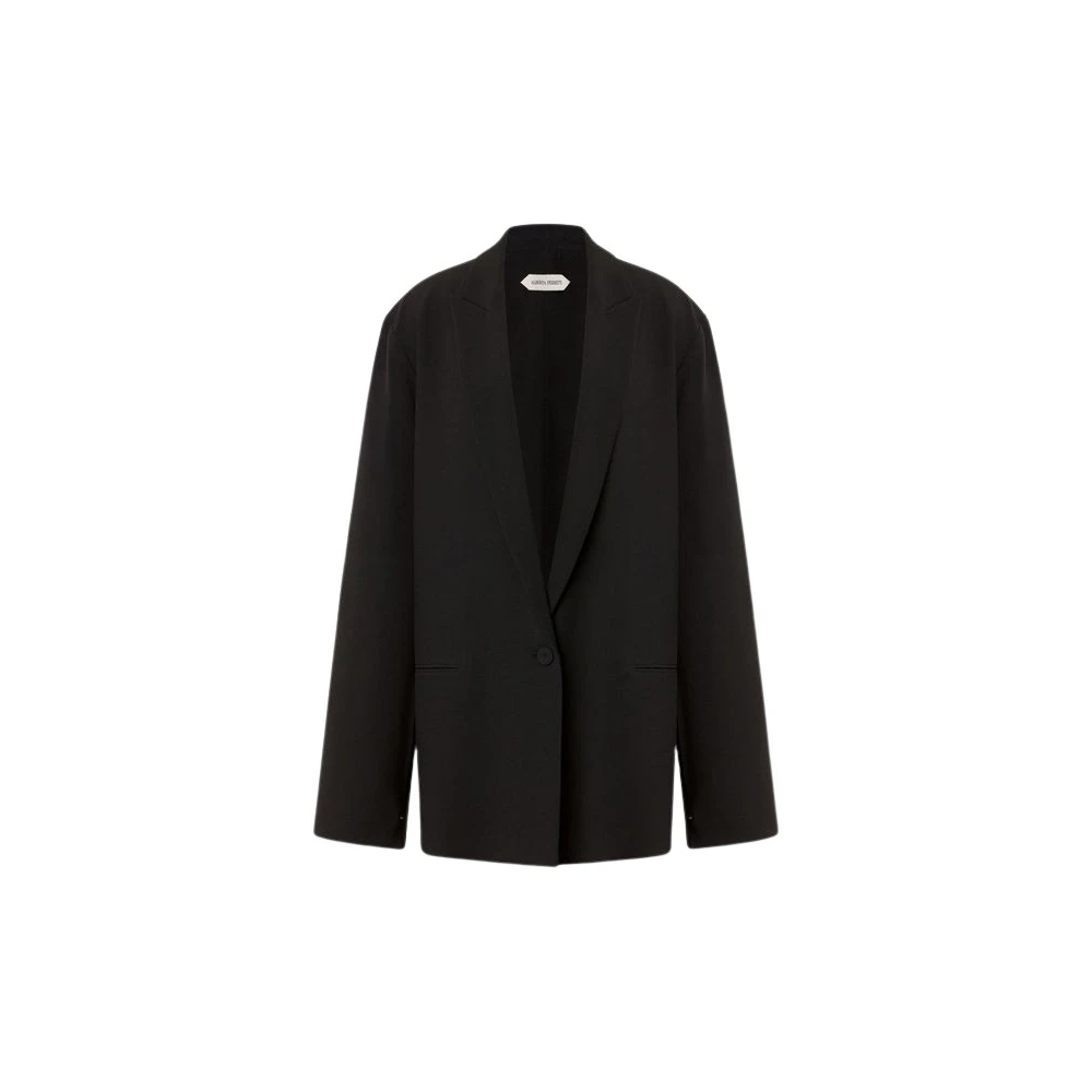 Alberta Ferretti Black Oversized Jacket In Stretch Cady - Female - Blazers - S - Jackets