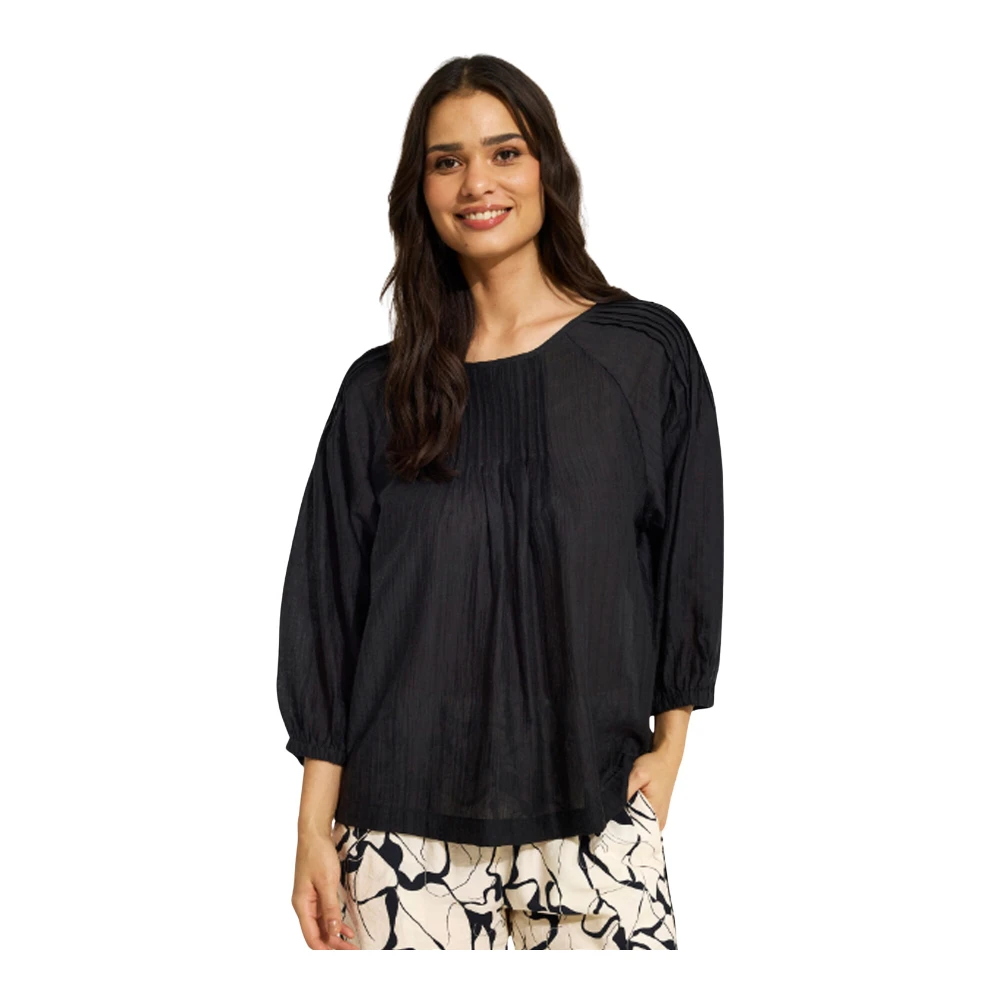 IN Front Eenvoudige Beate Blouse Zwart Black Dames