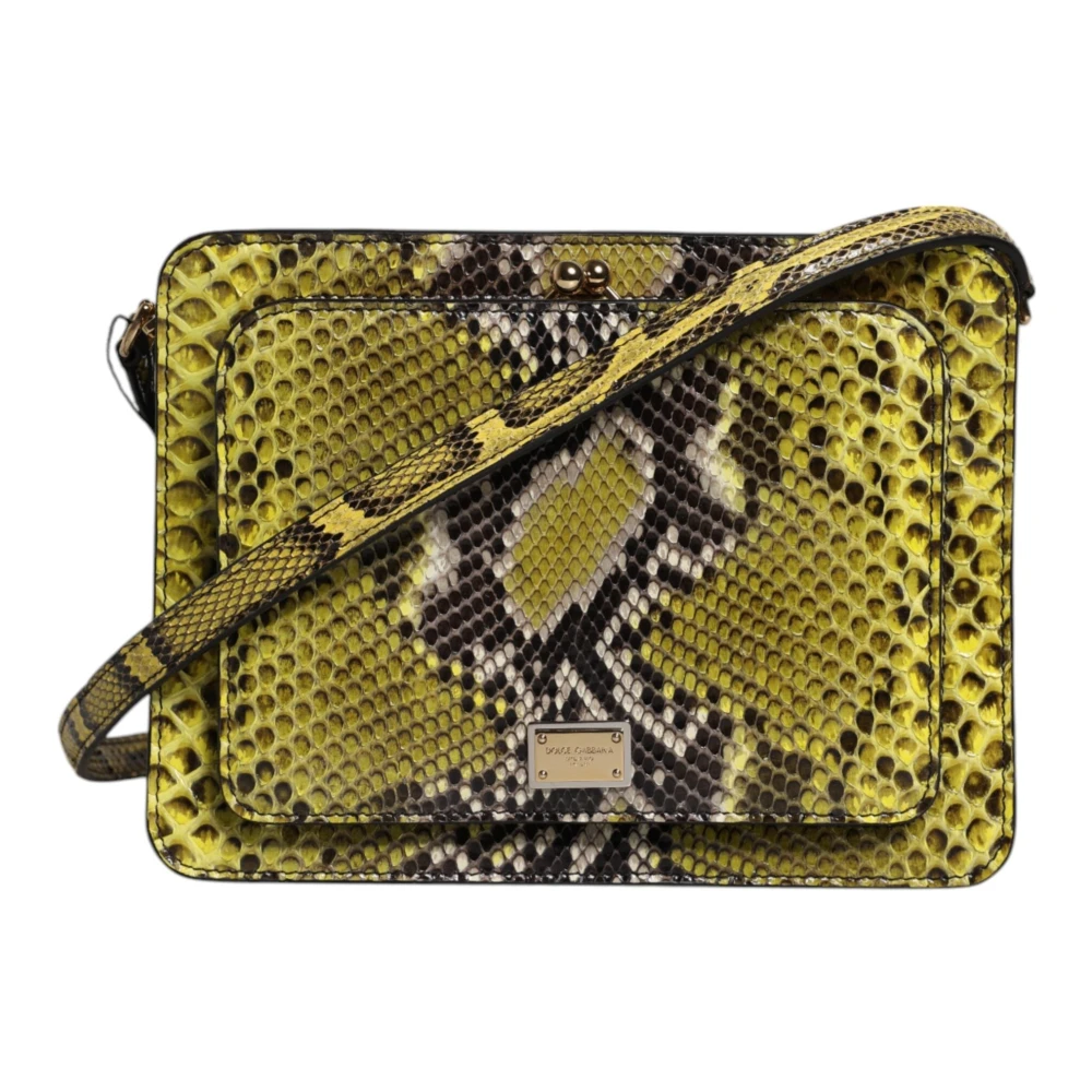 Dolce & Gabbana Donna Verde Borsa Clutch A Tracolla In Esotica Pelle