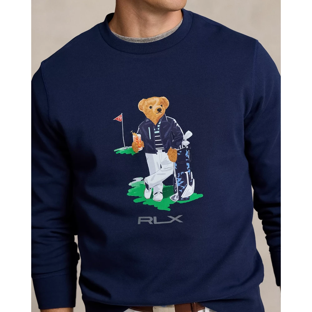 Polo Ralph Lauren Dubbelgebreide Sweatshirt RLX Refined Navy Blue Heren