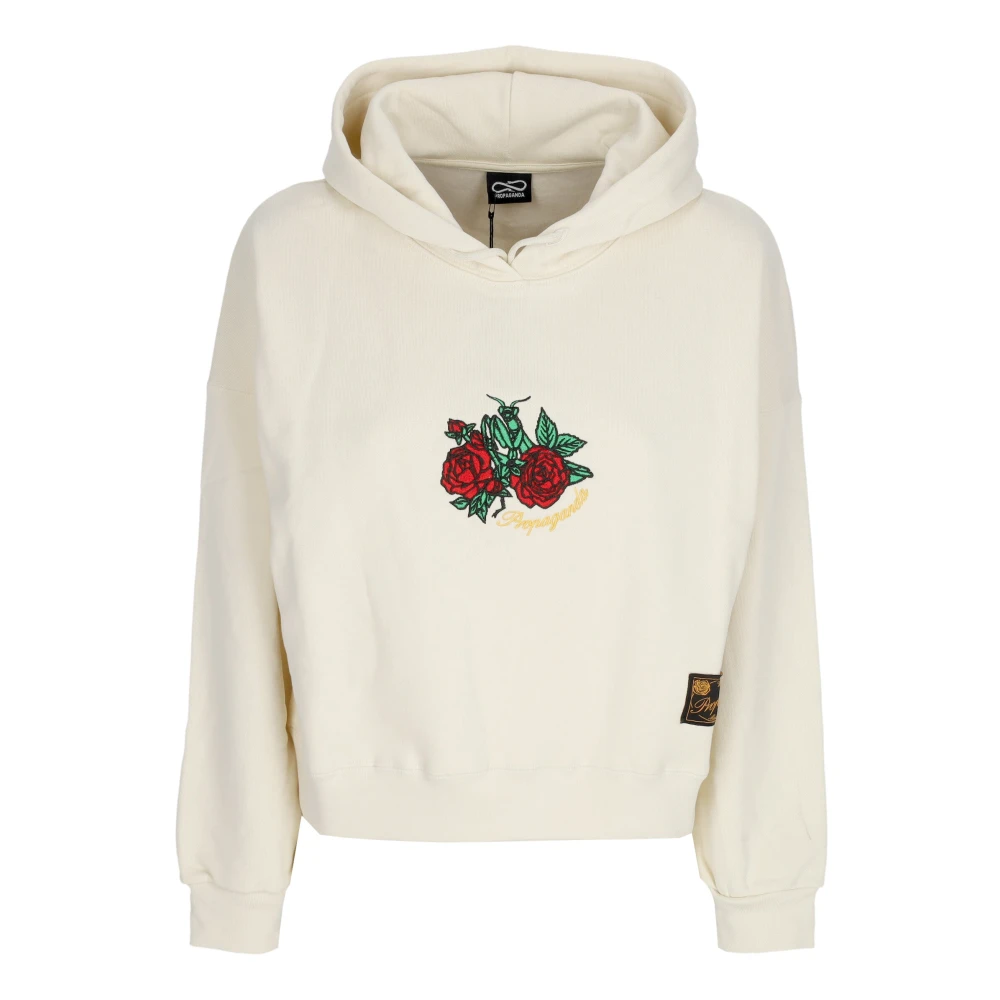 Propaganda Korte hoodie met voorzak White Dames