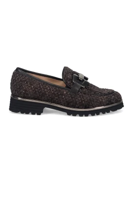Svarta Moccasins med Sammet
