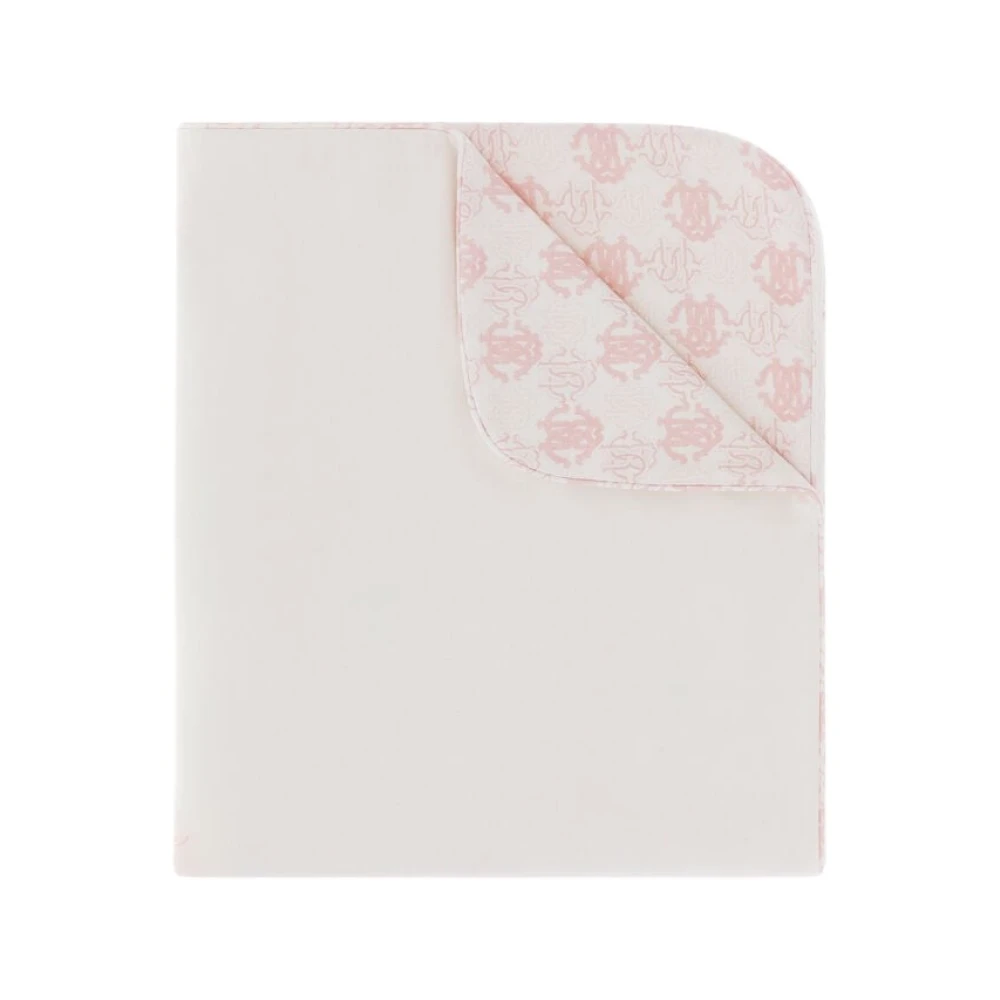 Roberto Cavalli Monogram Baby Meisje Deken met Afgeronde Hoeken Pink Unisex