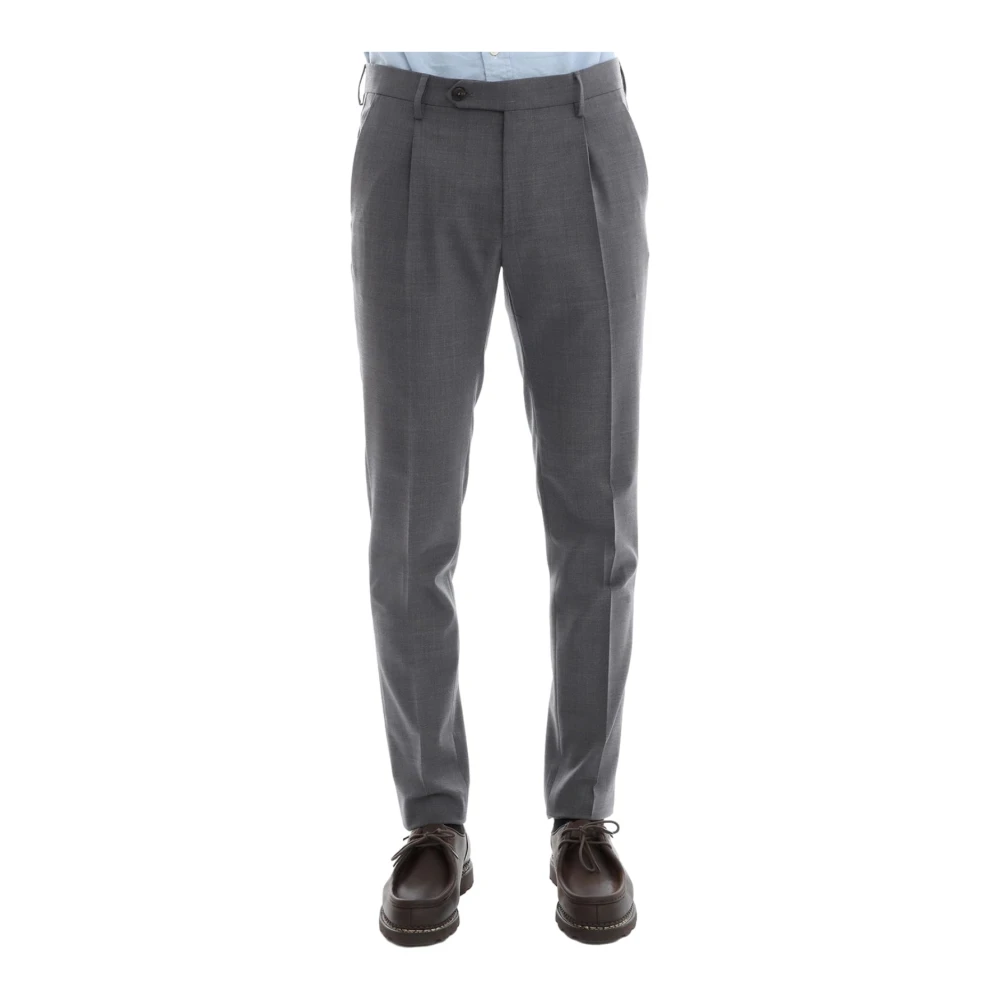 Berwich Grijze Katoenen Broek Bn7000X Gray Heren