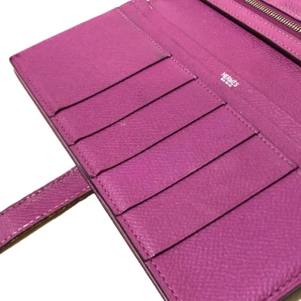 Hermès Vintage Pre-owned Leather wallets Purple Dames