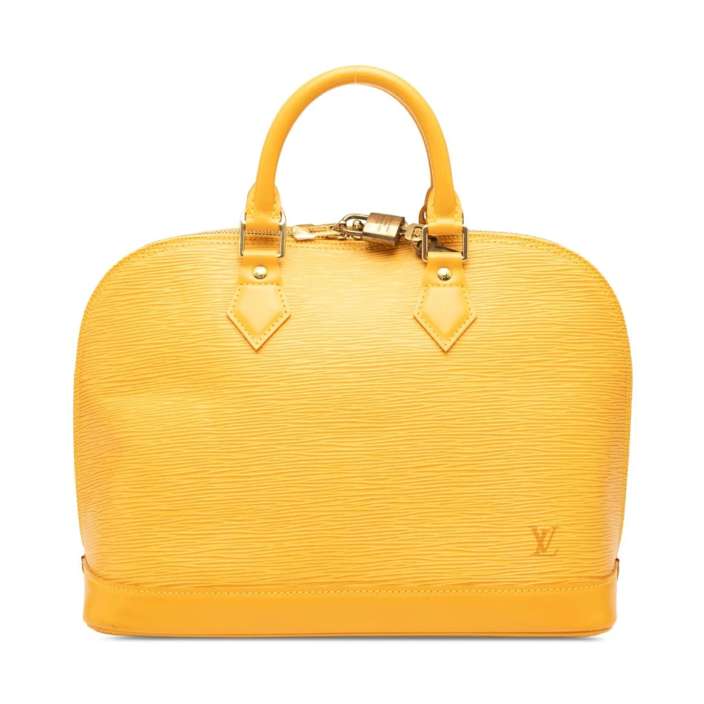 Louis Vuitton Vintage Women's Yellow Pre-Owned Leather Dome Satchel