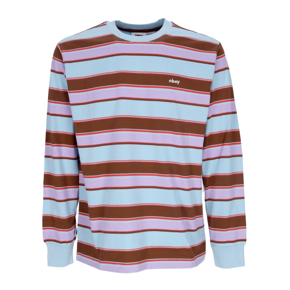 Obey Gestreept lange mouwen shirt Hemelsblauw Multicolor Heren