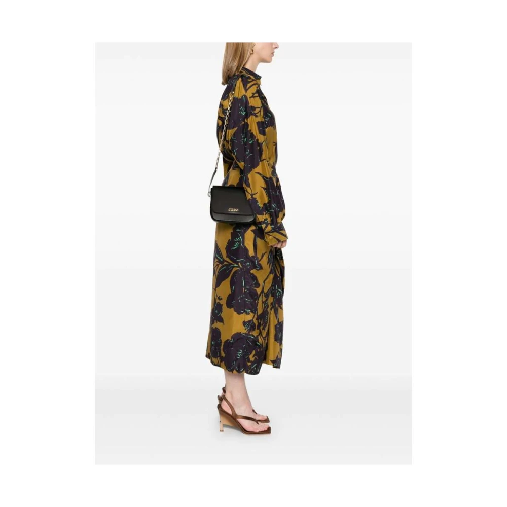 Isabel marant Zwarte leren ketting schoudertas Black Dames