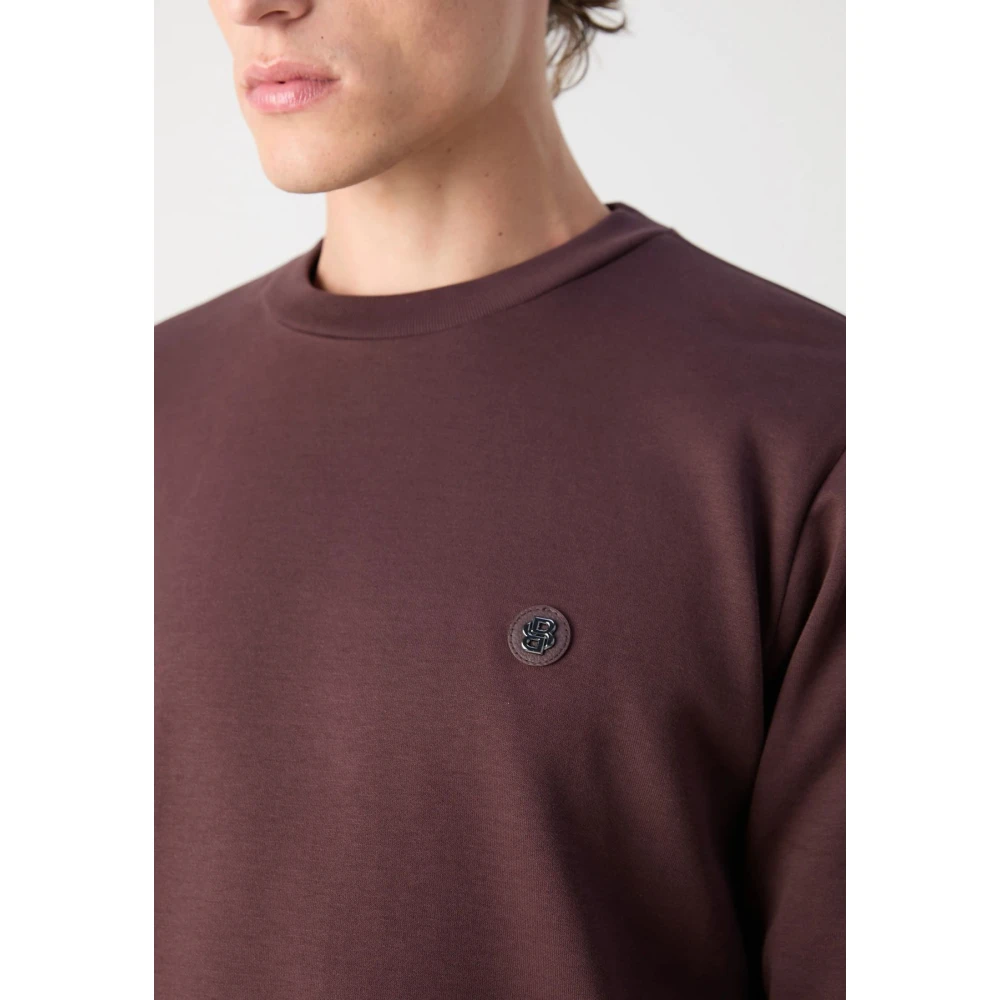 Boss Bordeaux Ronde Hals Sweatshirt Red Heren
