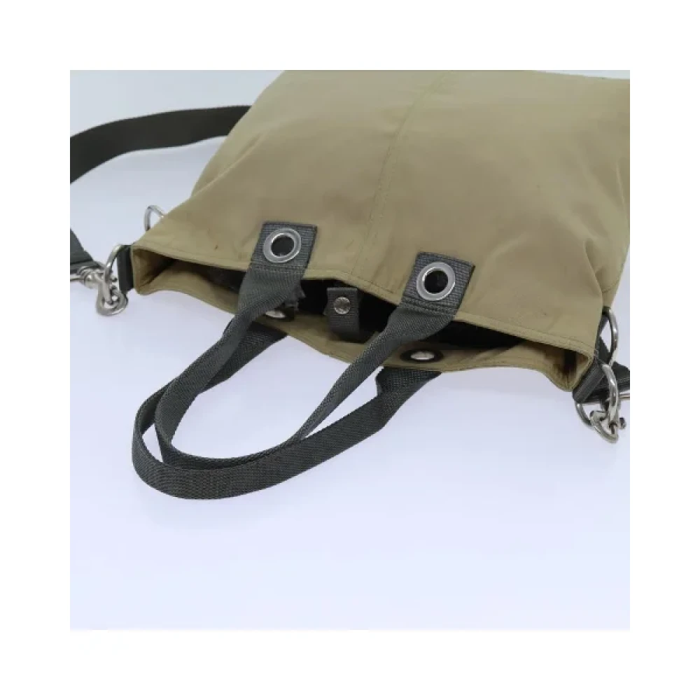 Prada Vintage Pre-owned Cotton prada-bags Beige Dames