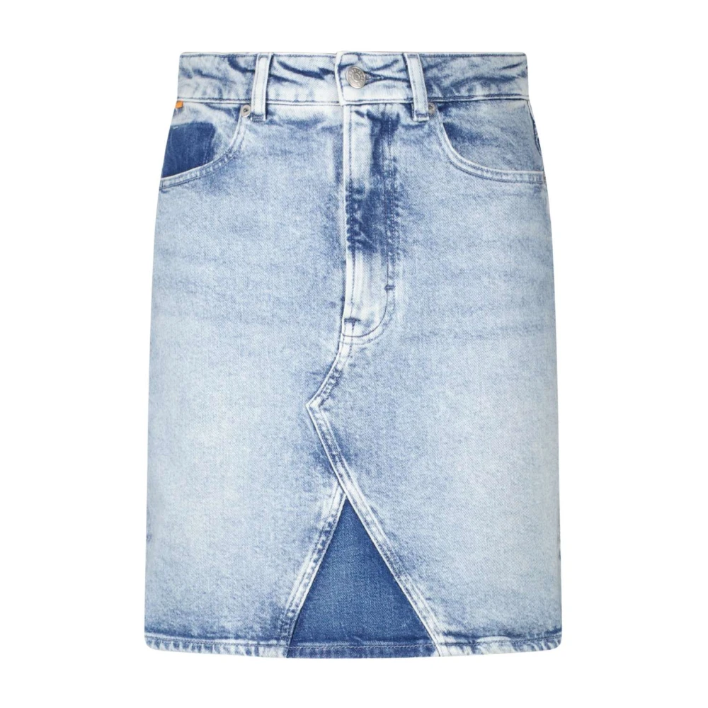 Hugo Boss Denim Rok met Donkere Denim Detail Blue Dames
