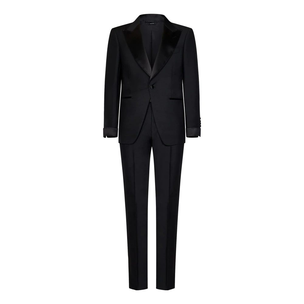 Tom Ford Men's Black Single Breasted Suits, S, Blazer And Trousers Set