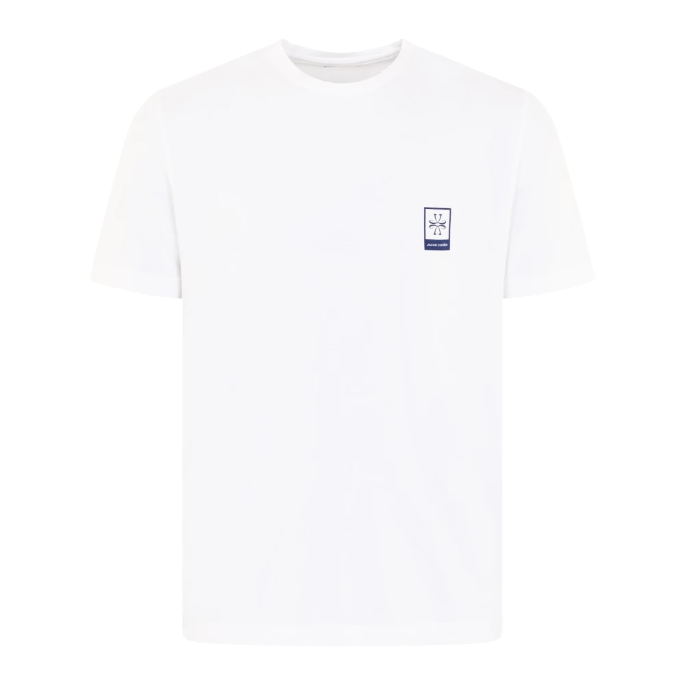 Jacob Cohën Heren Logo T-Shirt Wit White Heren