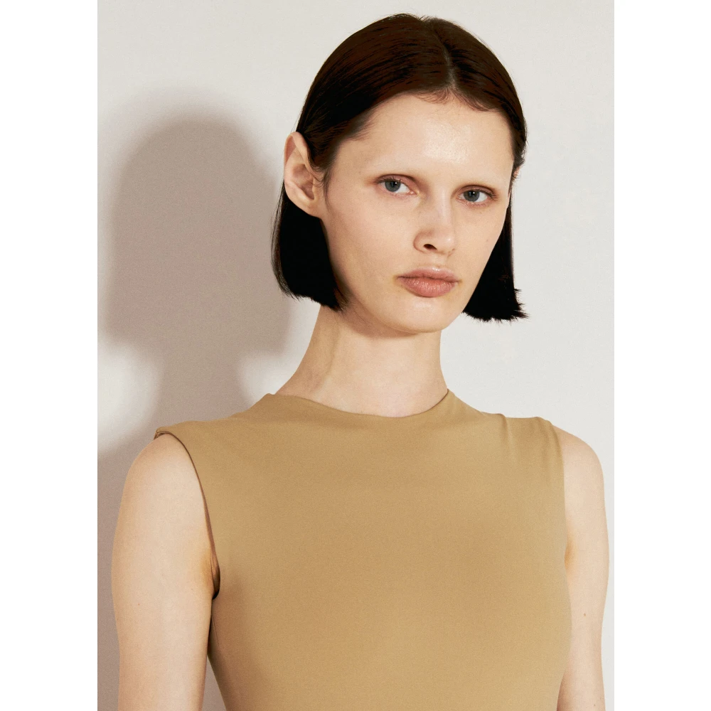 Entire Studios Mouwloze bodysuit in stretchweefsel Beige Dames