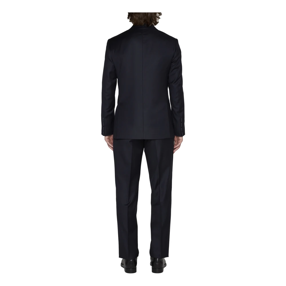 D4.0 Navy Blauw Wollen Pak Set Blue Heren