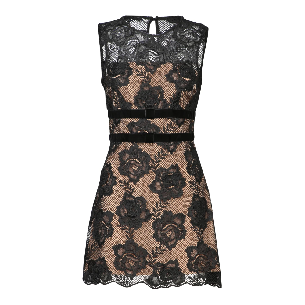 Self Portrait Women's Black Lace Mini Dress - Short Dresses - Xs - Dresses