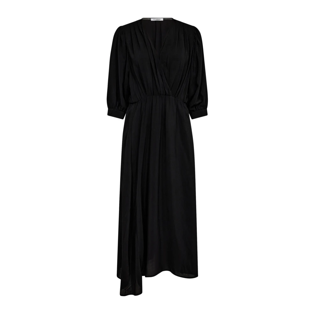 Co'Couture Asymmetrische V-Jurk in Zwart Black Dames