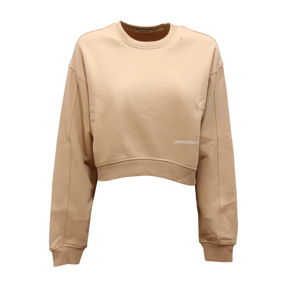 Hinnominate Women's Beige Sweatshirts, Xs, Felpa Wo Cropped Sweatshirt