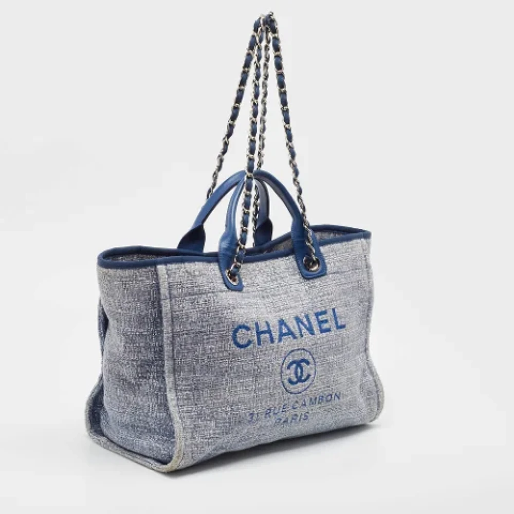 Chanel Vintage Pre-owned Leather chanel-bags Blue Dames
