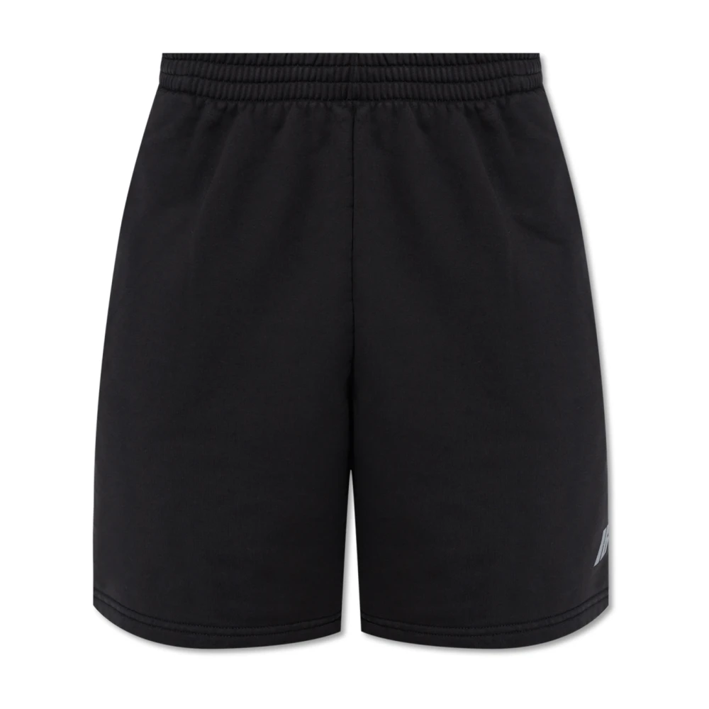 Balenciaga Katoenen shorts met gedrukt logo Black Heren