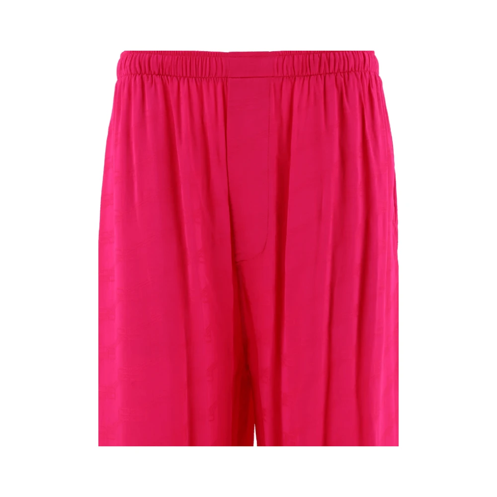Balenciaga Geplooide broek met rechte pijpen Pink Dames