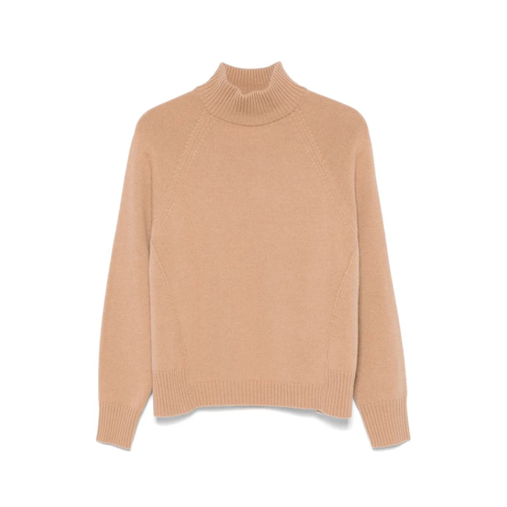 PESERICO Beige Gebreide High-Neck Sweater Beige Dames