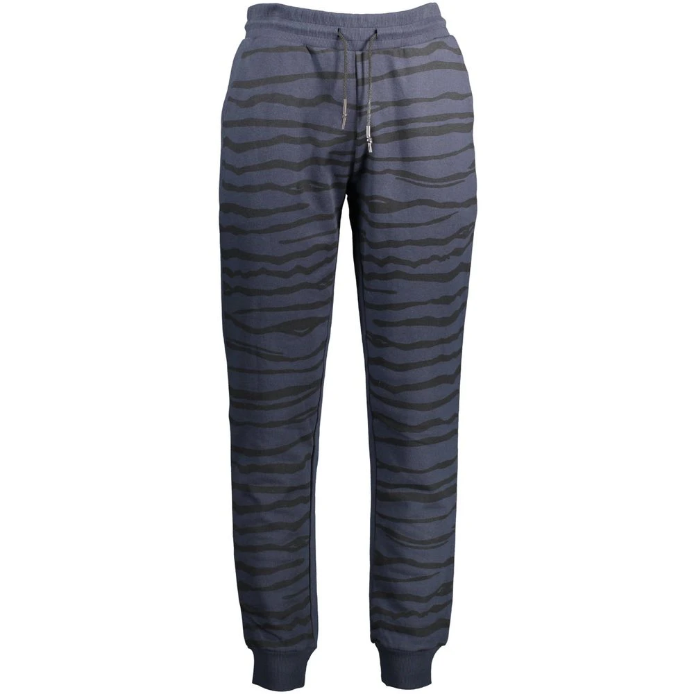 Cavalli Class Blue Cotton Sports Trousers With Contrasting Details - Male - Sweatpants - Blue - Xl - Trousers - Image 3