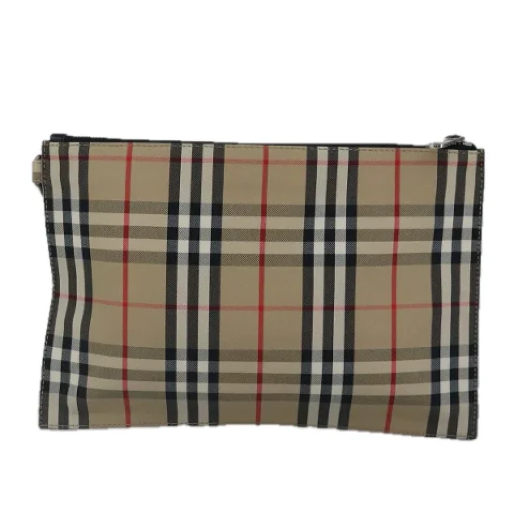Burberry Vintage Pre-owned Canvas clutches Beige Dames