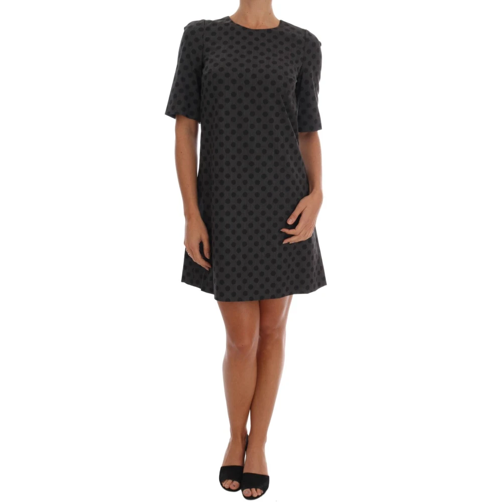 Dolce & Gabbana Women's Gray Polka Dotted Wool Stretch Dress - Short Dresses - Xs - Dresses