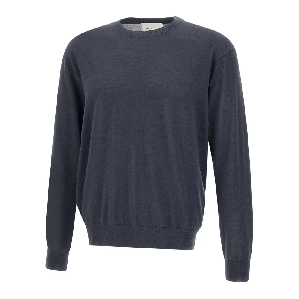 Closed Zachte Wol Kasjmier Crew Neck Sweater Gray Heren
