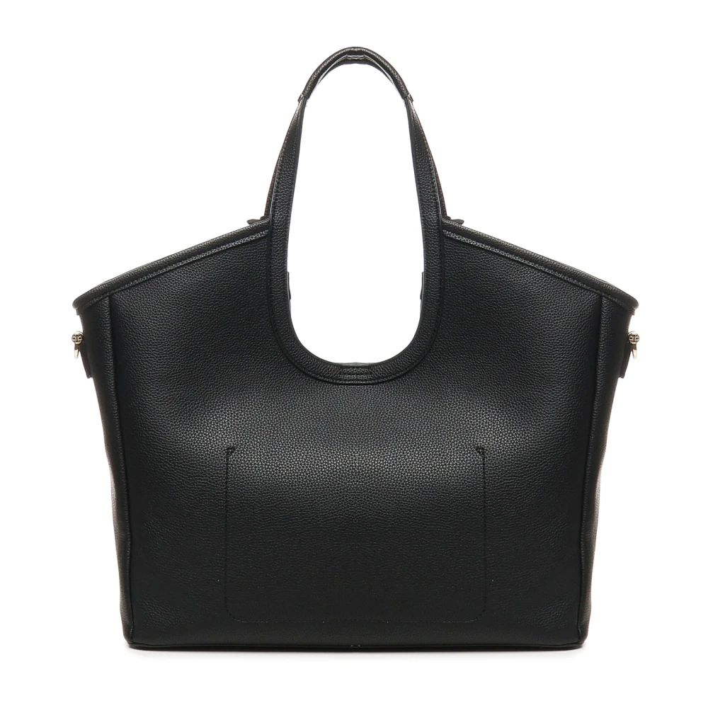 V73 Zwarte Tote Tas met Slogan Lint Black Dames