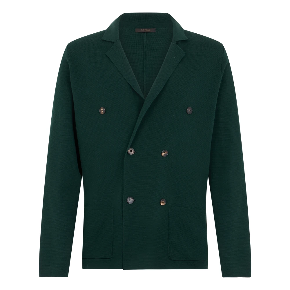 Slowear Men's Green Double-Breasted Jacket - Blazers - L - Jackets
