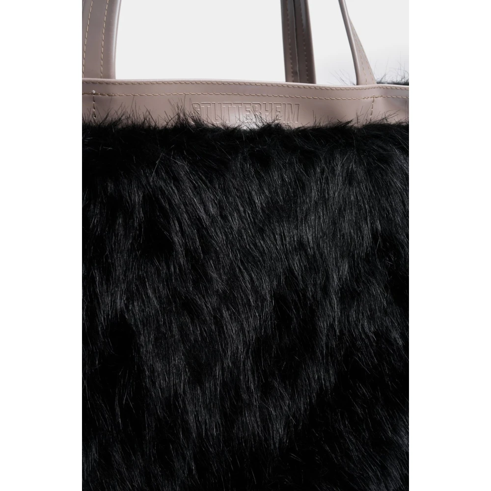 Stutterheim Faux Fur Tote Bag Black Dames