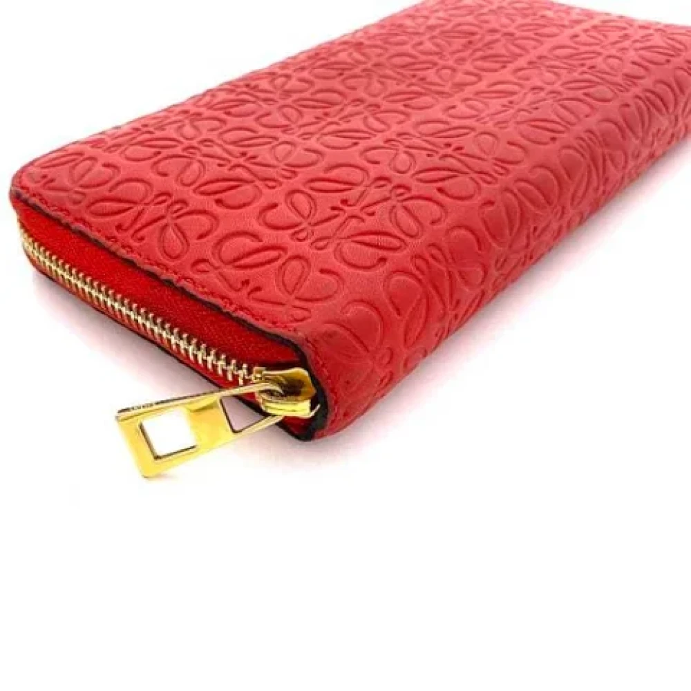 Loewe Pre-owned Leather wallets Red Dames