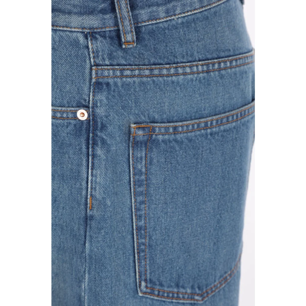 Valentino Garavani Hooggetailleerde Loose-fit Denim Jeans Blue Dames