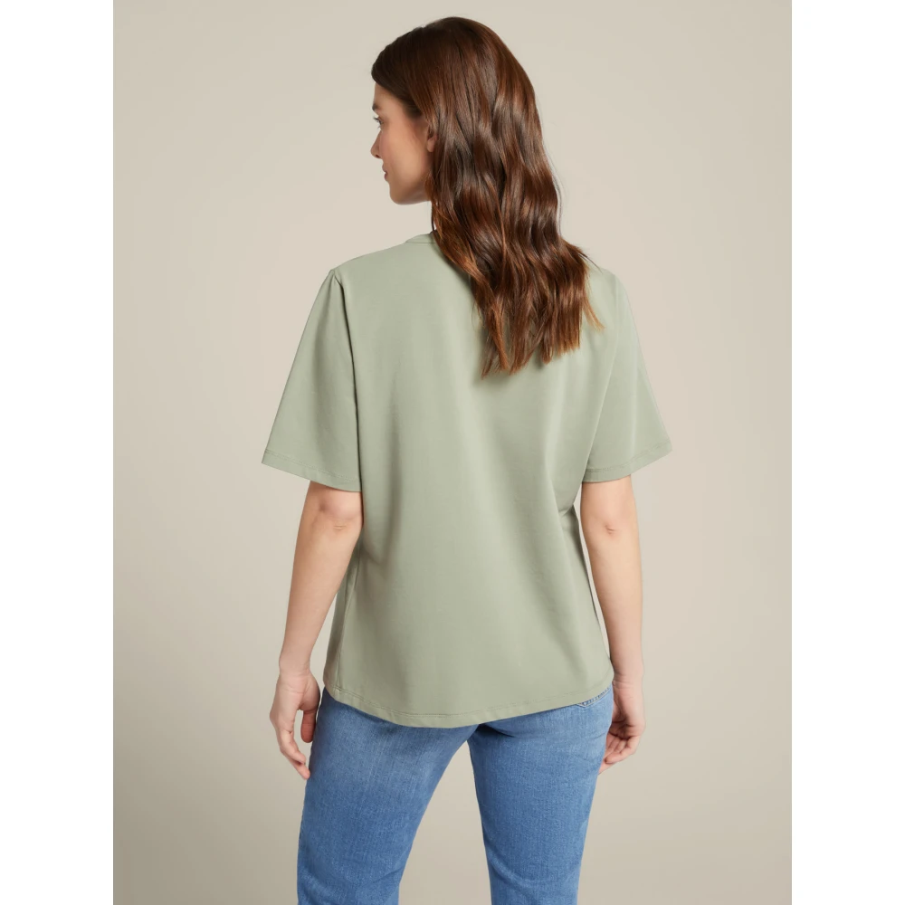 Elena Mirò Bedrukt geborduurd T-shirt Green Dames