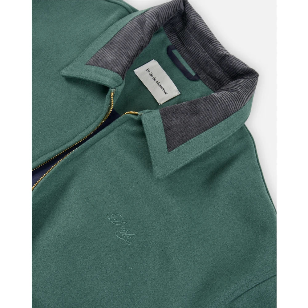 Drole de Monsieur Stijlvolle Jassen voor Mannen Green Heren