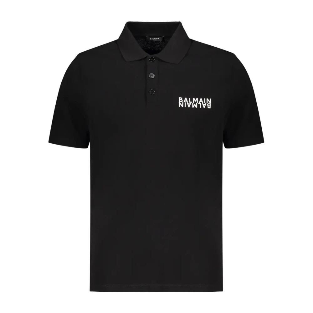 Balmain Uomo Nero Polo A Maniche Corte