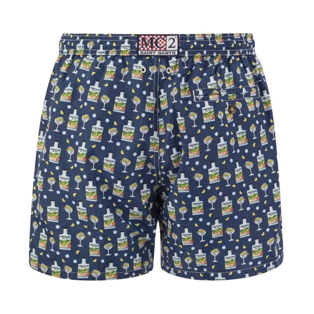 MC2 Saint Barth Blauwe Polyester Heren Zwembroek Blue Heren