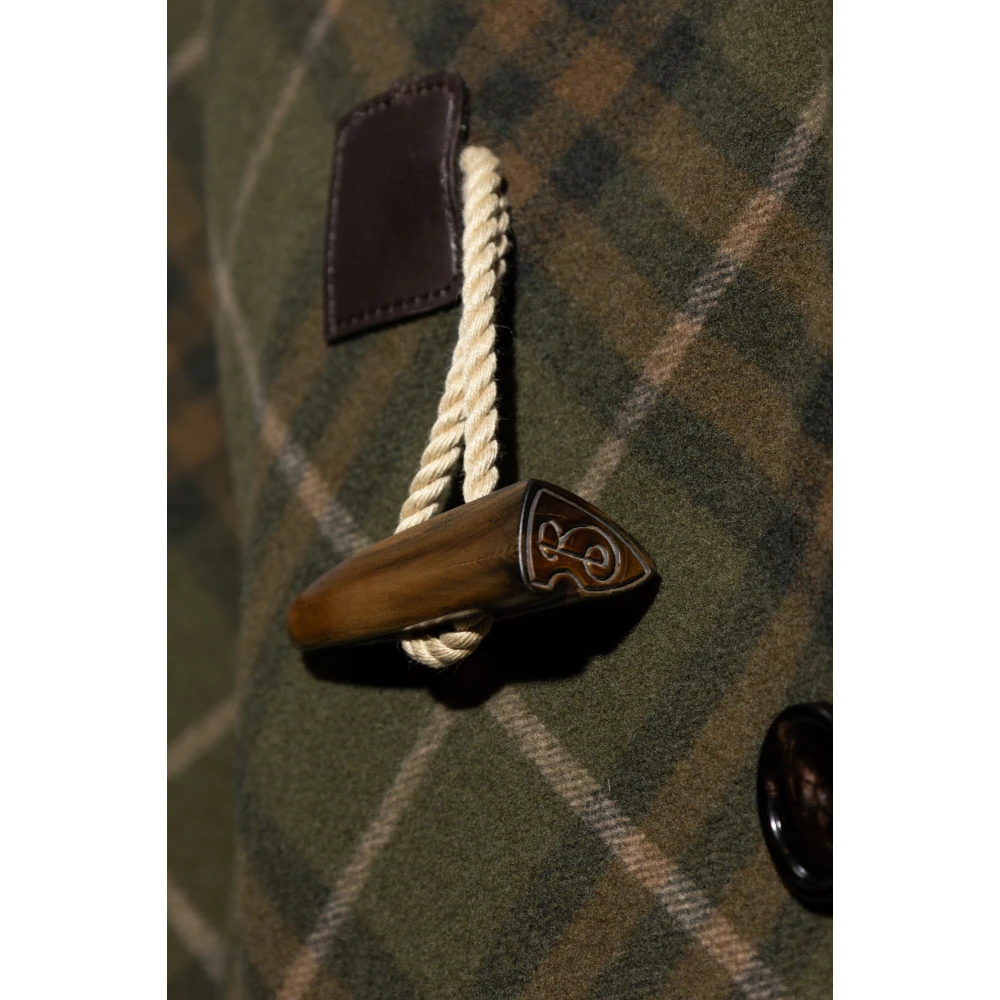 Burberry Wollen jas met capuchon Green Heren