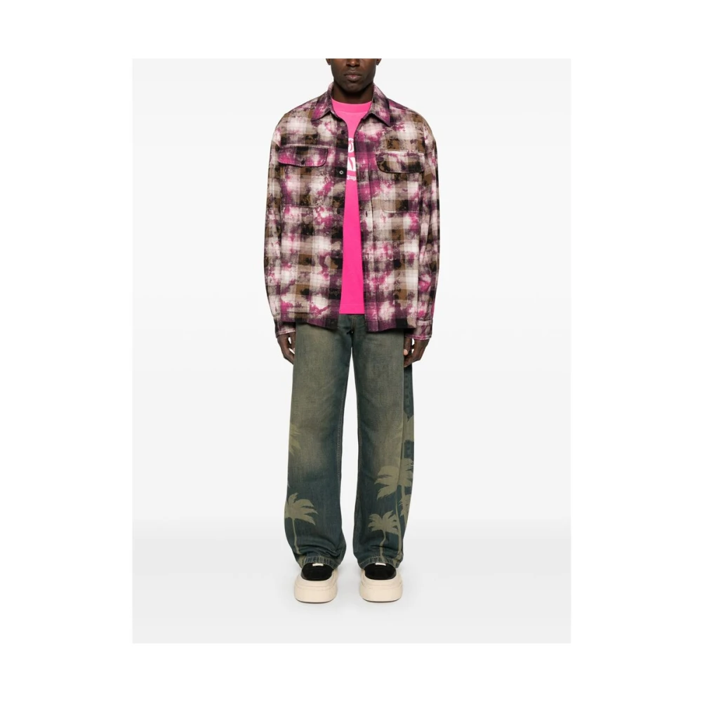 Palm Angels Fuchsia Roze Knoopshirt Multicolor Heren