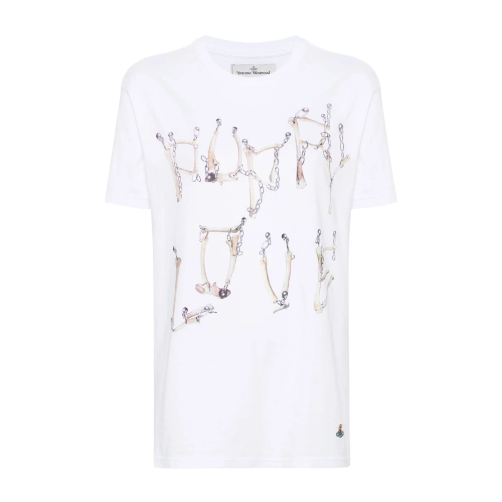 Vivienne Westwood Bones n Chain Classic T-shirt White Dames