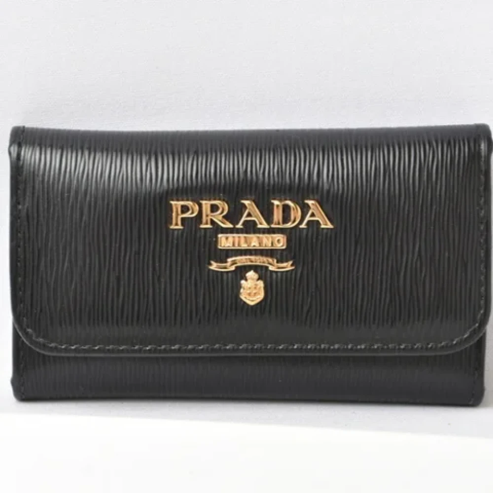 Prada Vintage Pre-owned Leather key-holders Black Dames