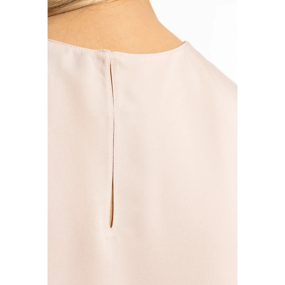 Theory Mouwloze zijden top Pink Dames